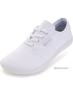 Wide Toe Box Canvas Barefoot Shoes Zero Drop Walking Sneakers
